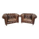 2 x Chesterfield leather armchairs - Artwood