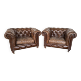 2 x Chesterfield leather armchairs - Artwood