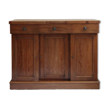 Walnut sideboard, 3 drawers and 3 doors, 1930s.