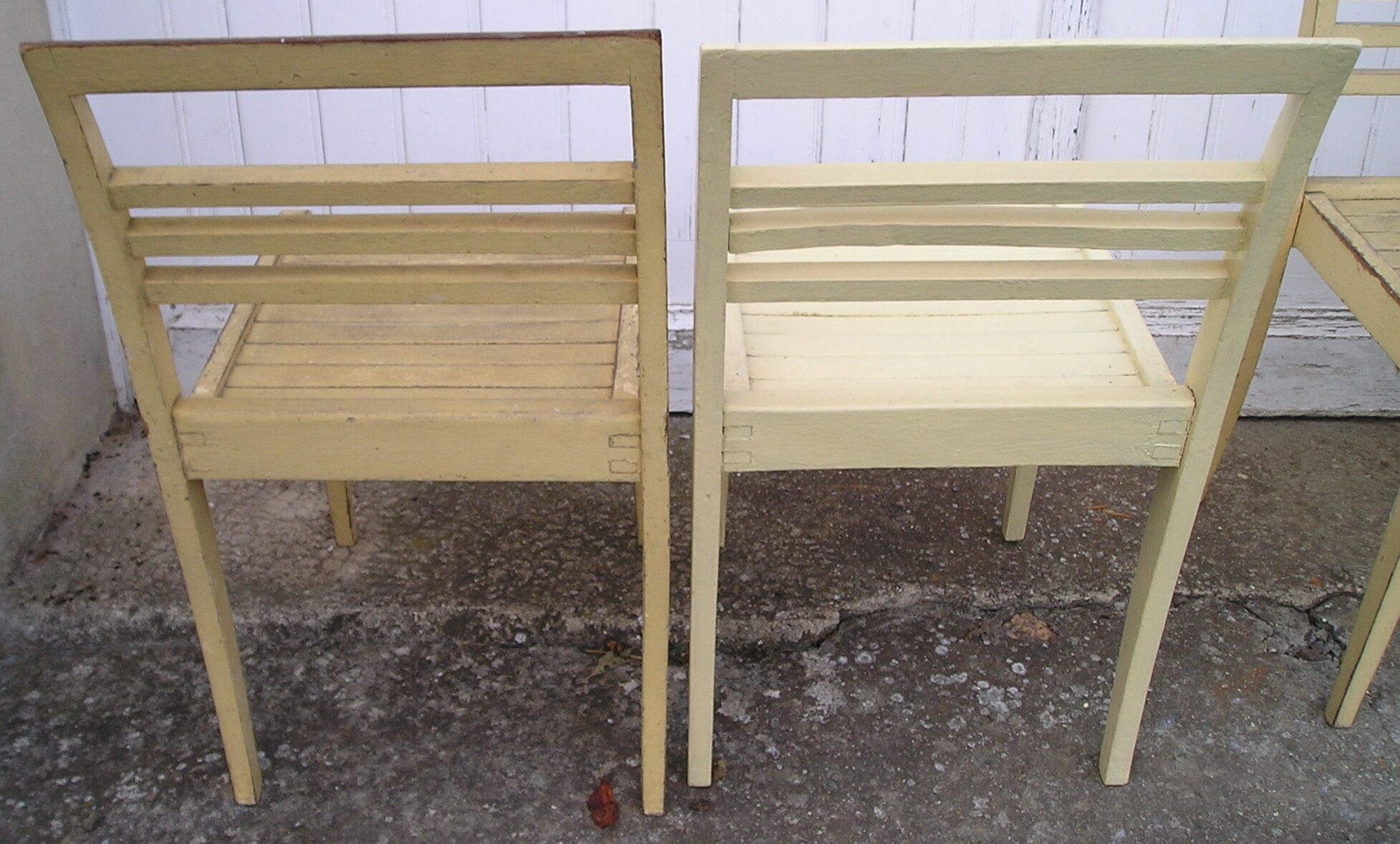 Série de 4 chaises René Gabriel, mobilier d'urgence, de sinistrés, reconstruction, années 50