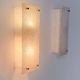 Pair of vintage wall lights, frosted perspex and brass, France 1960.
