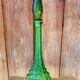 Italian carafe Empoli in green bubbled glass from the 1970s.