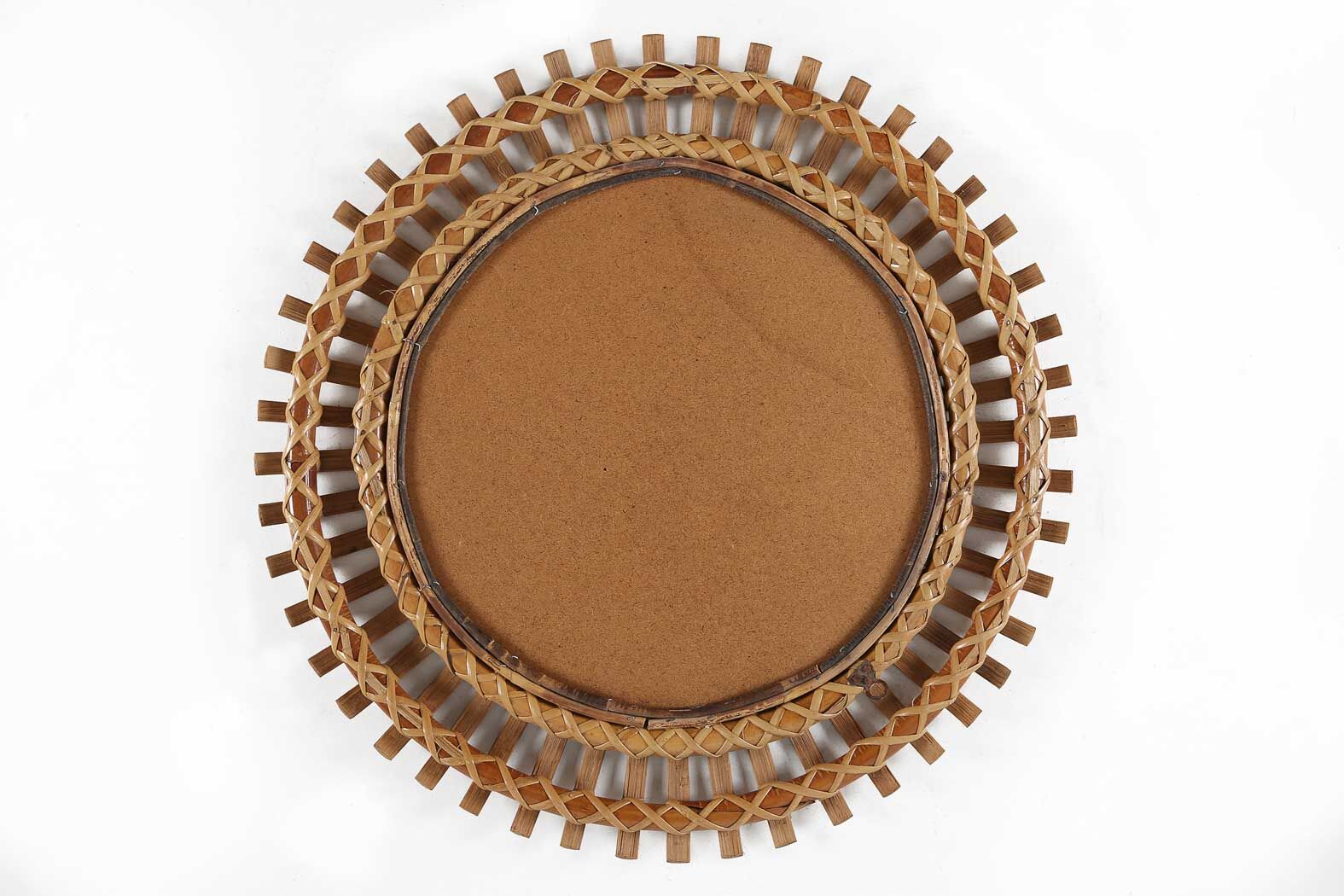 Rattan round mirror ca.1950