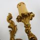 Antique pair of double-light brass wall sconces, 1960s