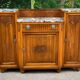 Art Deco 1930s marble and solid oak wood mirror sideboard