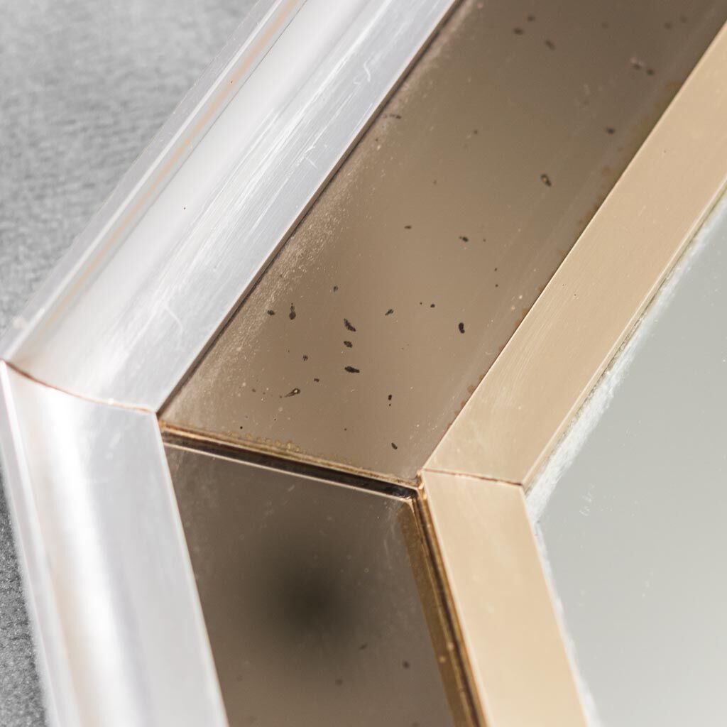 Wall mirror glass metal 70s vintage modern