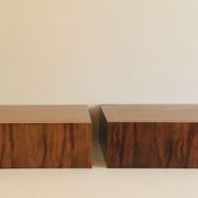 Pair of vintage rosewood veneer shelves, France 60s