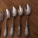 24 couverts anciens en métal argenté
