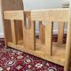 Vintage magazine rack in blond wood