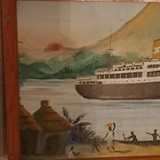 Painting "Cruise liner" Signed.