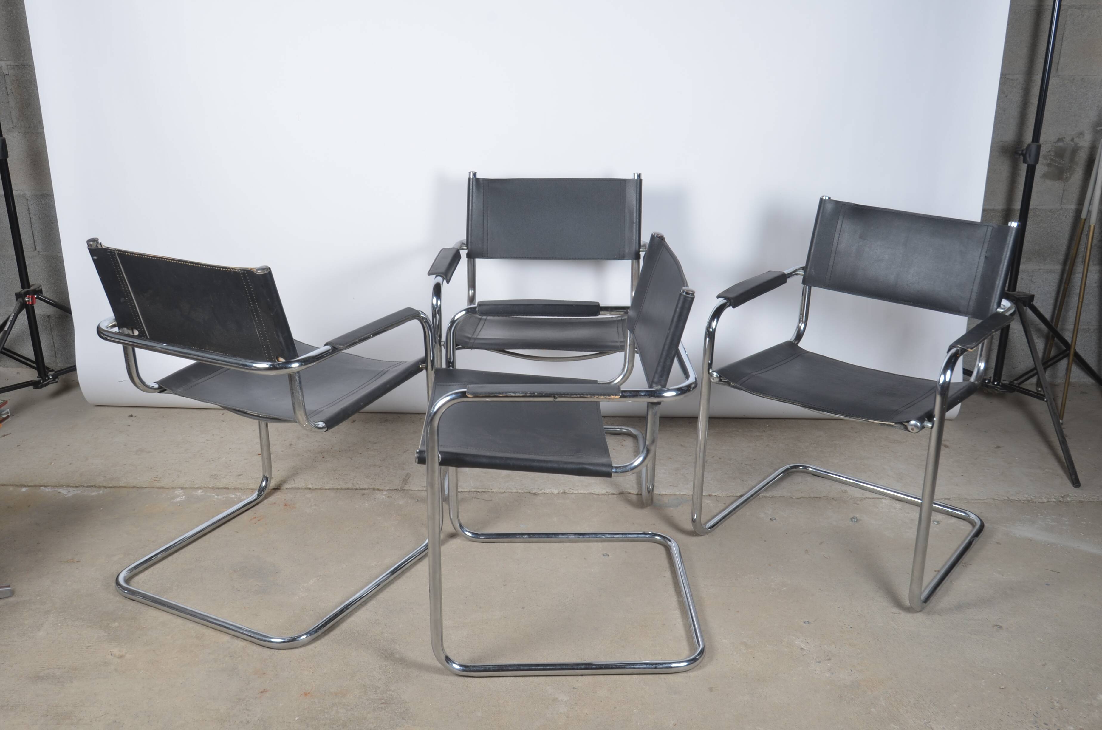 Bauhaus style cantilever armchairs