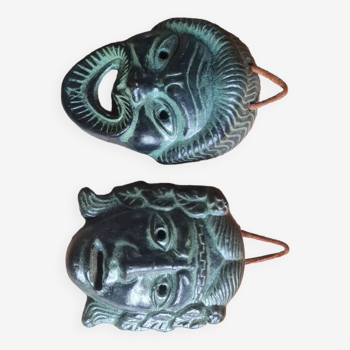 Pair of ancient Greek terracotta masks
