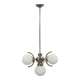 Art Deco Nickel and Glass Chandelier, 1930s