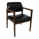 Vintage armchair 1960 black imitation leather and oak frame germany