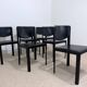 Set of 6 Matteo Grassi chairs in black leather – Italian design