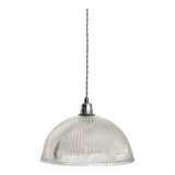 Ribbed globe pendant light, 2 m fabric cable