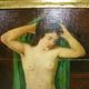 Peinture à l'huile originale d'époque représentant une femme nue