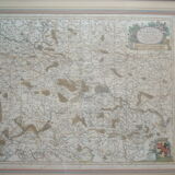 Carte ancienne xvii province de namur belgique par visscher, comitatus namurci, atlas minor, cadre