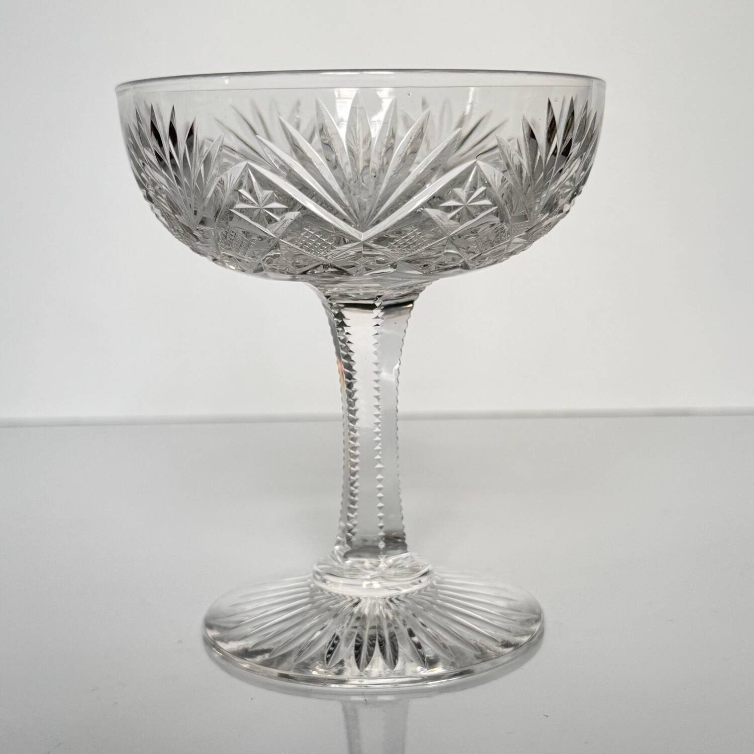 5 Saint-Louis “Gavarni” crystal champagne glasses, early 20th century