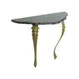 French Marble Console Ornate Brass Legs Baroque Style