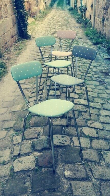 Set of four vintage chairs from the 1960s.