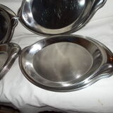 Lot of 10 oval stainless steel dishes