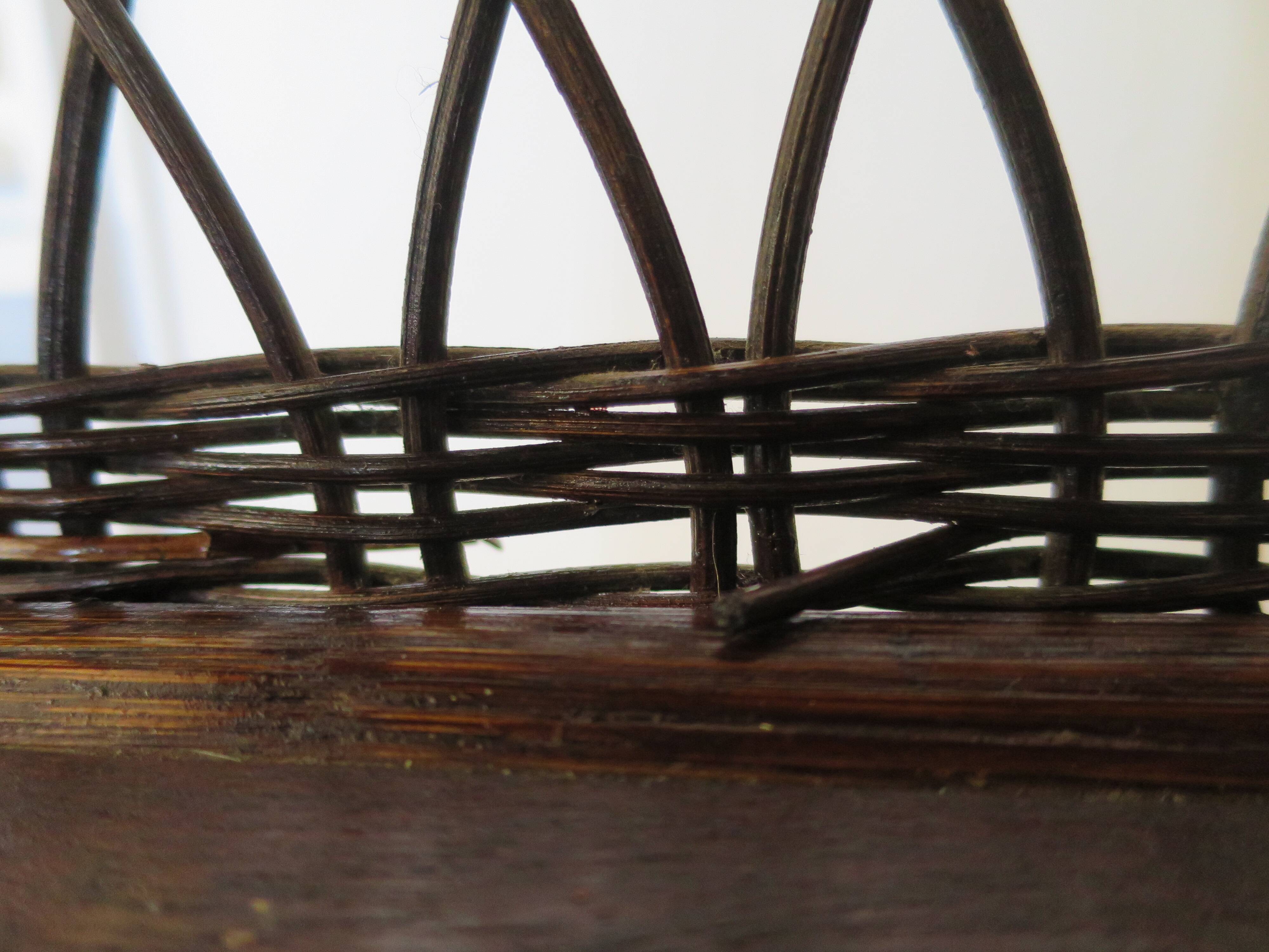 Bookcase - Bibus - 3 levels - woven rattan - bamboo - Vintage - 70s