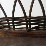 Bookcase - Bibus - 3 levels - woven rattan - bamboo - Vintage - 70s