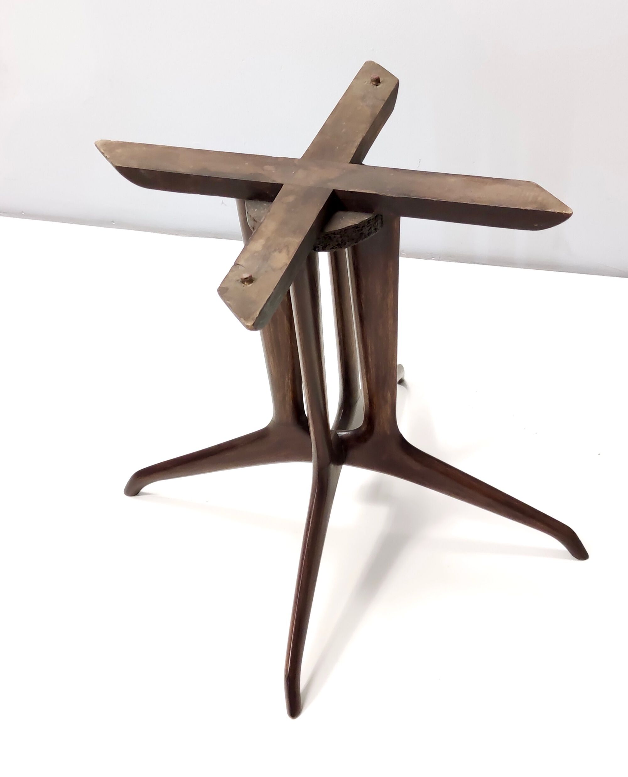 Vintage Coffee Table by Guglielmo Ulrich with an Oval Marble Top, Italy