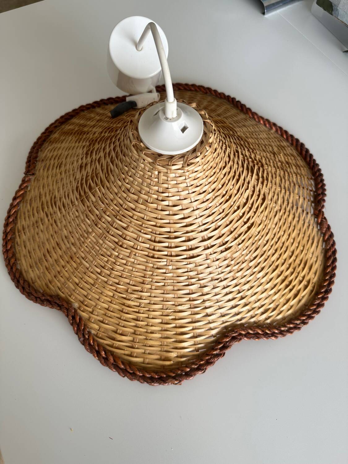 Vintage wicker pendant light