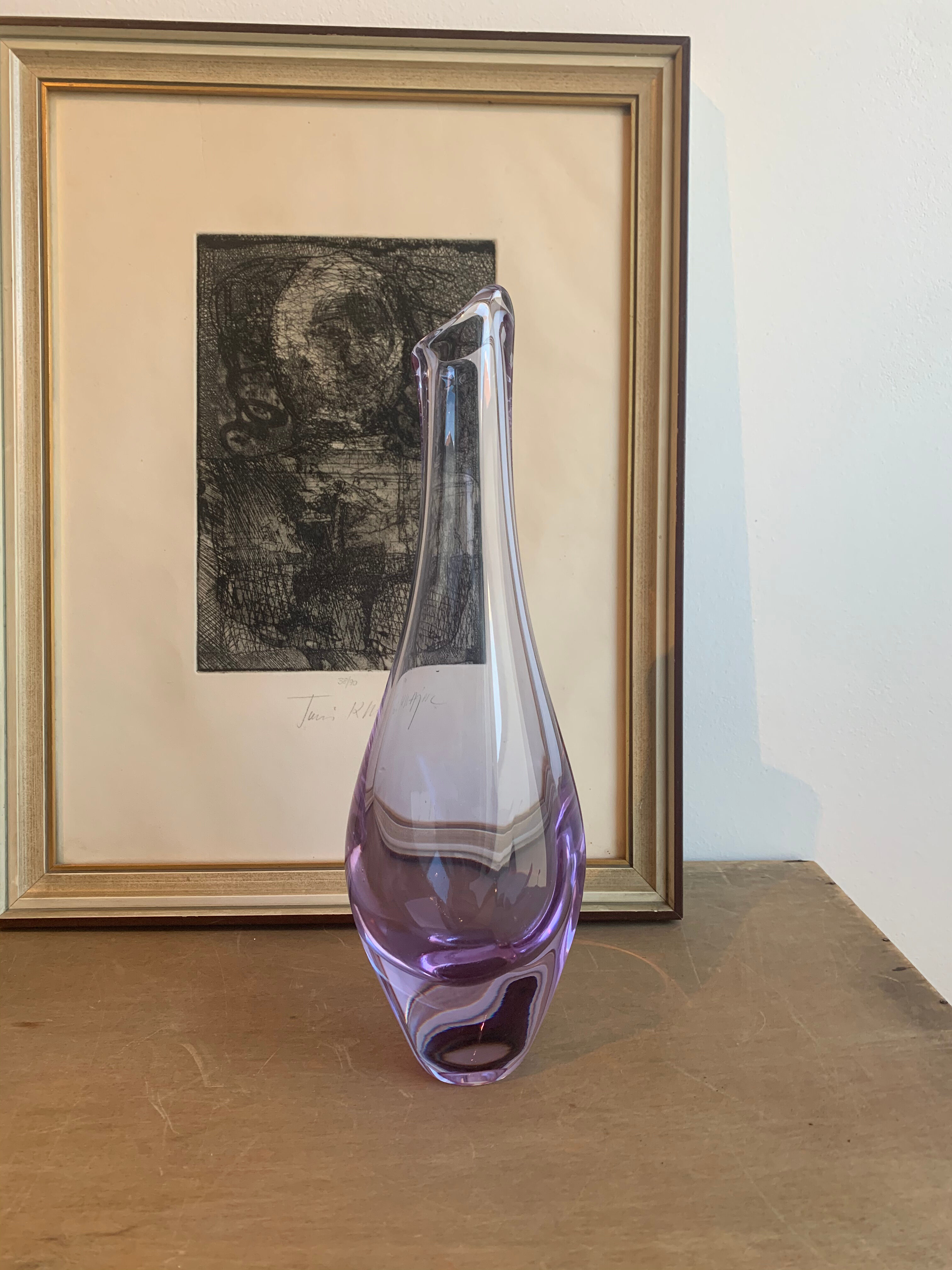 Glass vase by Miloslav Klinger for Zelezny Brod Sklo, 1960s