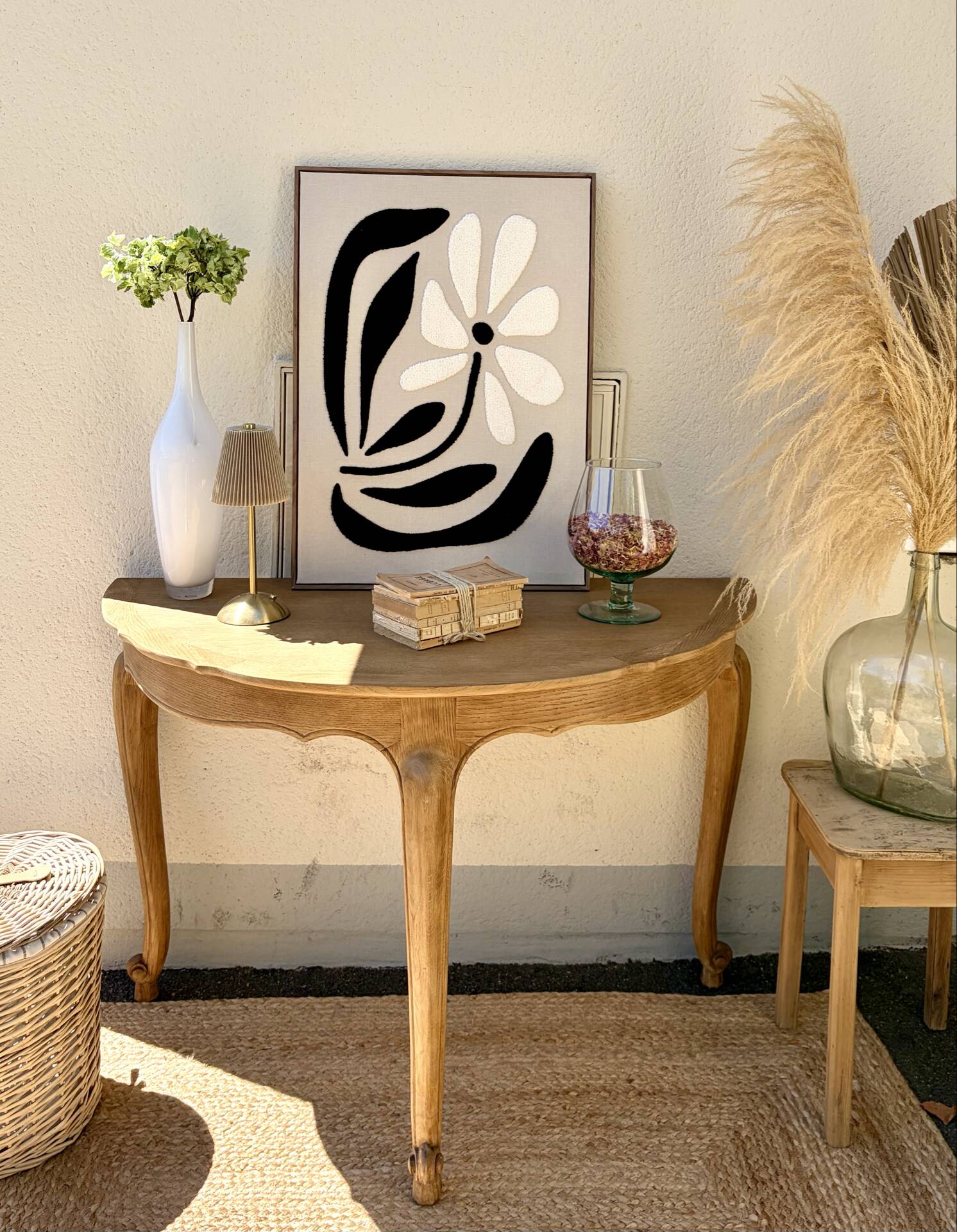 Golden oak console
