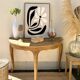 Golden oak console
