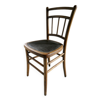 Chaise de bistrot avec assise croco, des années 20