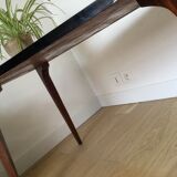 Table basse vintage bois pieds compas