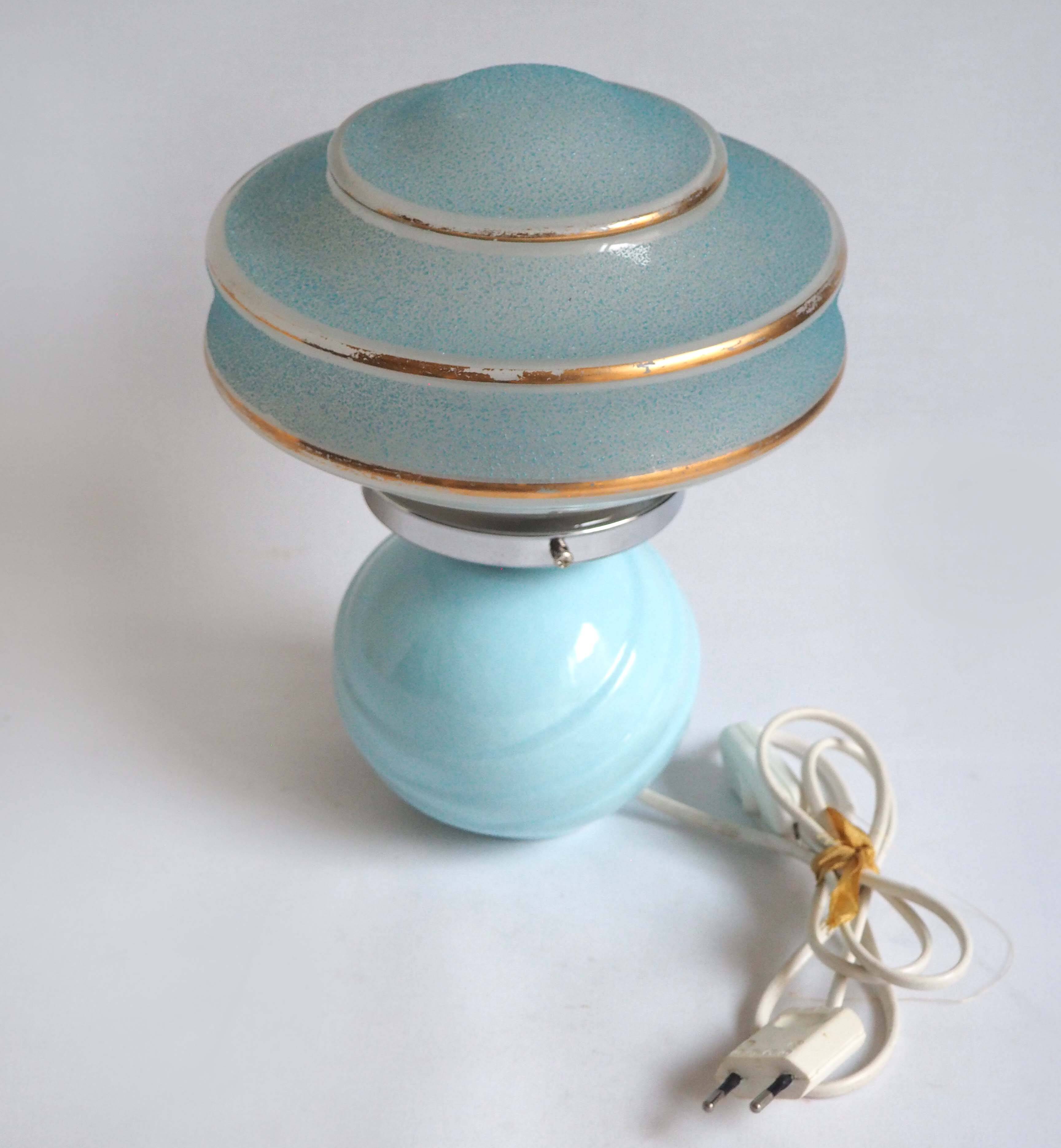 Old blue glass lamp
