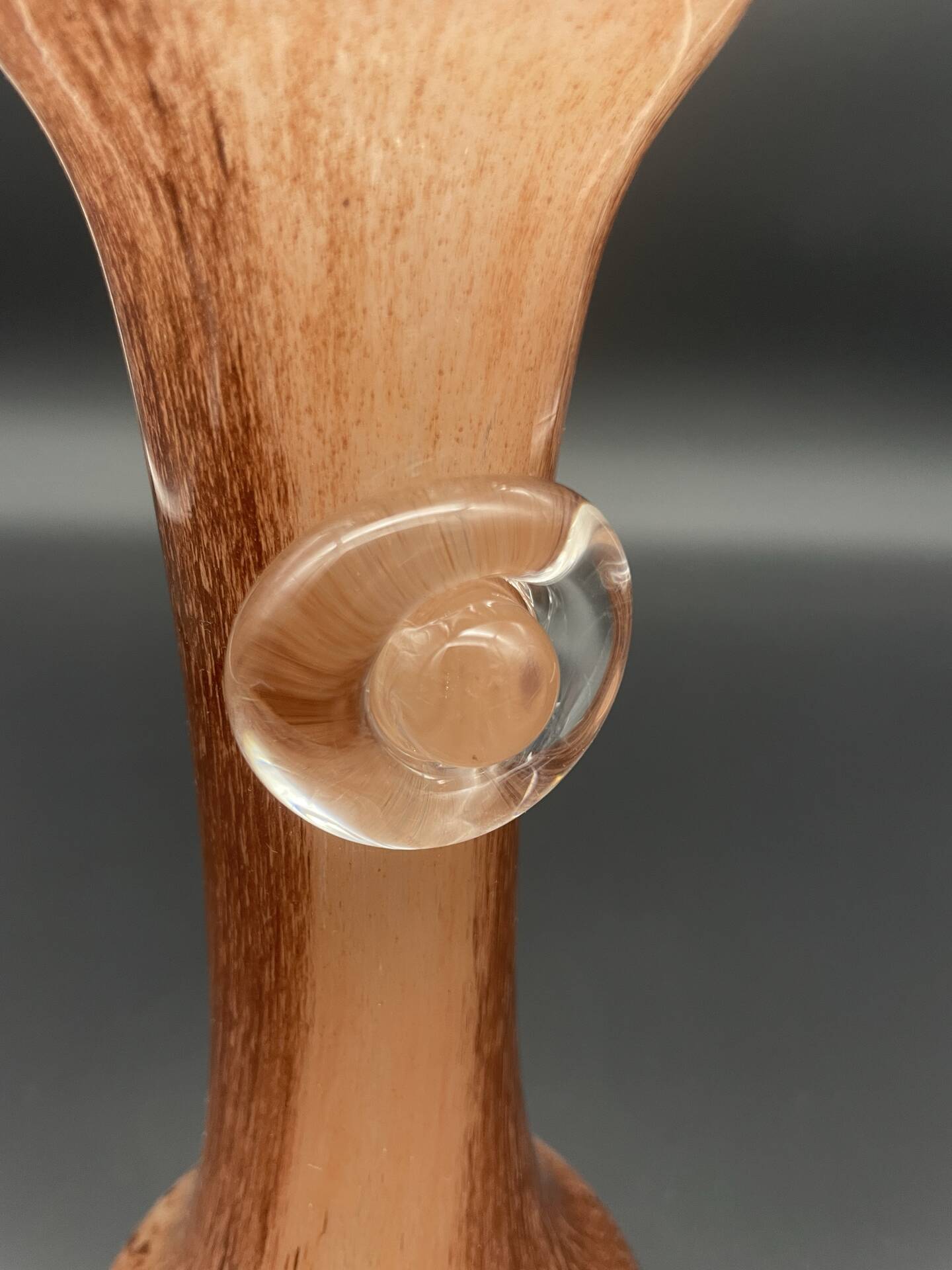 Vintage blown glass soliflore vase with applied decoration.
