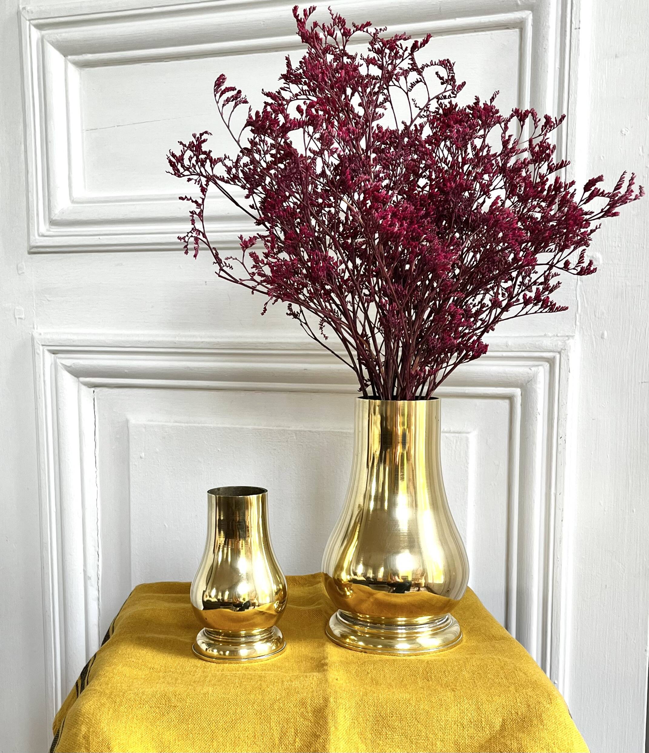 Pair of brass vases