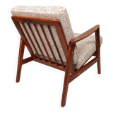 Scandinavian Vintage Armchair With Upholstery Bouclè Cushions Mid Century Design