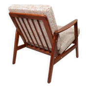 Scandinavian Vintage Armchair With Upholstery Bouclè Cushions Mid Century Design