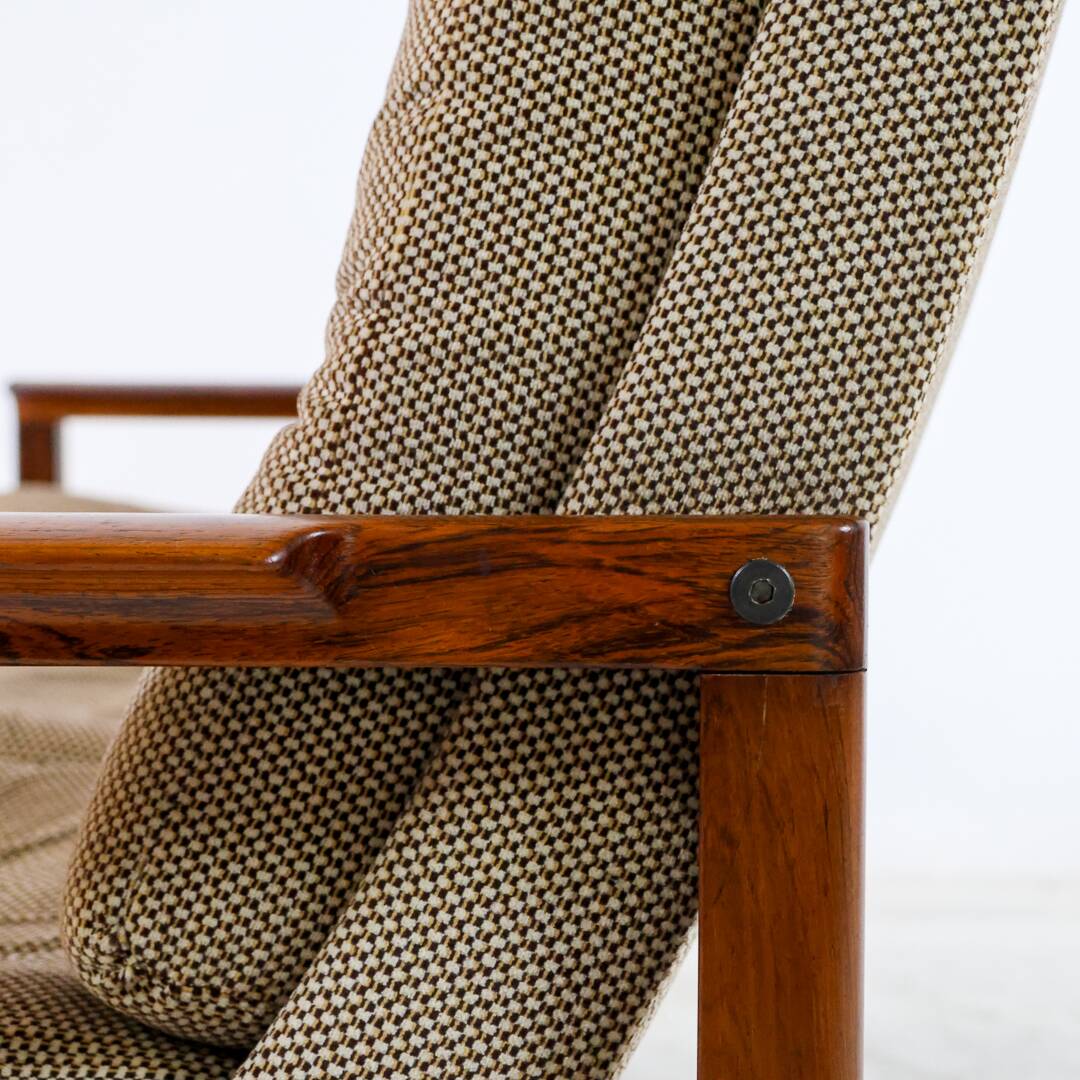 Canapé trois places vintage en palissandre 1960