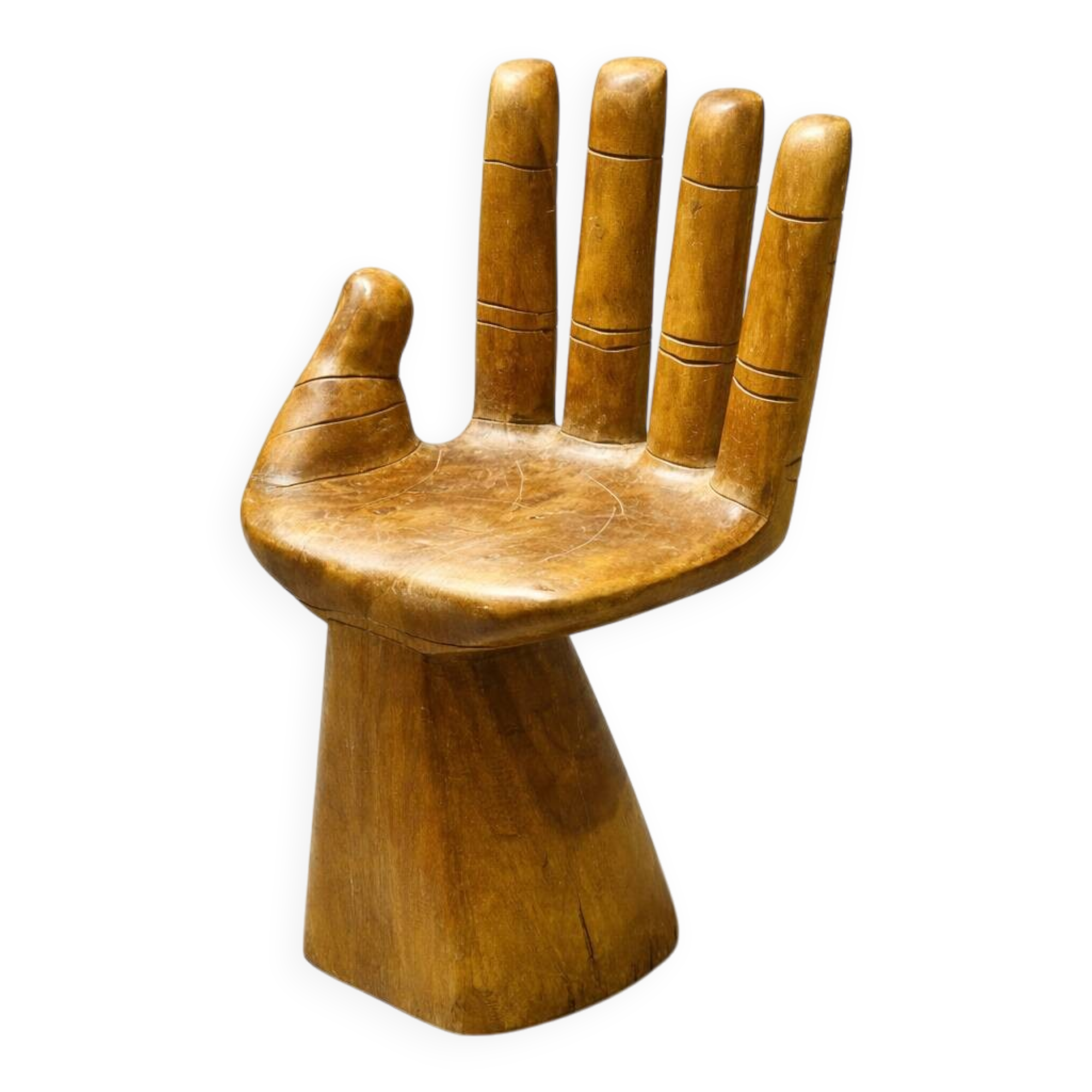 Sculptural wooden armchair – Hand shape