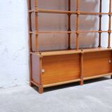 Vintage wooden bookshelf library