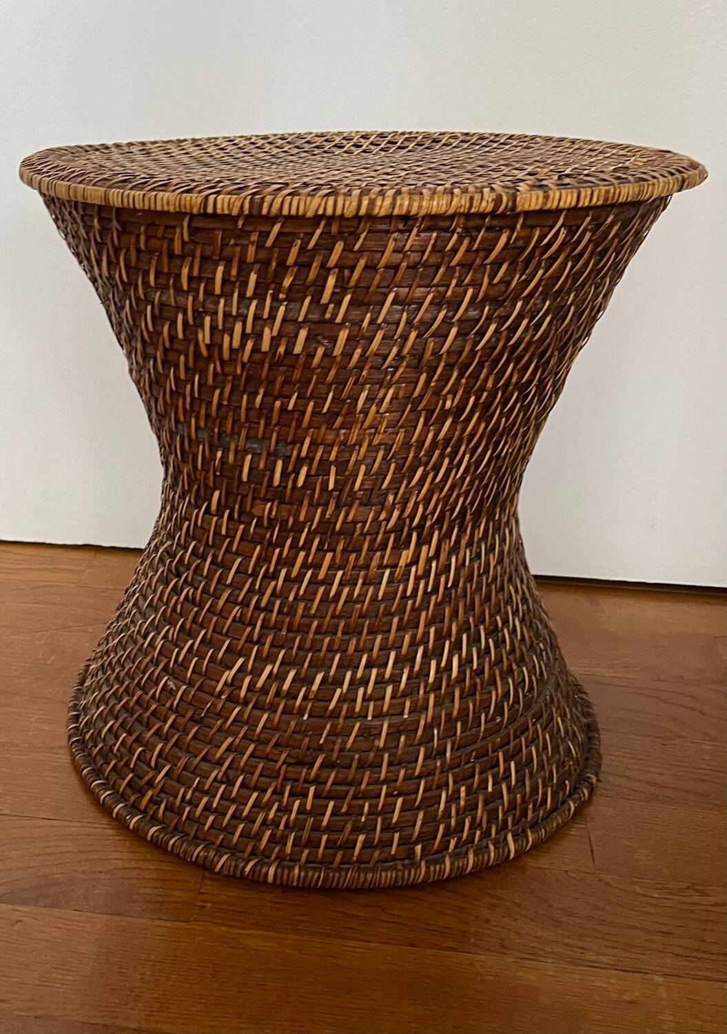 Rattan and cane side table