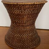 Rattan and cane side table