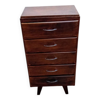 Scandinavian bedside chest of drawers mid-century vintage compass feet