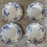 Set of 4 Hippolyte Boulenger ironstone soup plates