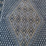 Hand-woven blue carpet in pure wool