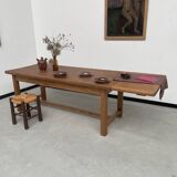 Solid pine table with its extension, 1950s