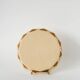 Ceramic trivet, butter yellow and gold, 1960.